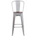 Flash Furniture 24" Patio Bar Stool Wood in Gray | 17.5 W x 17.5 D in | Wayfair CH-31320-30GB-SIL-WD-GG