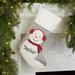 Personalization Mall Evergreen Personalized w/ Natural Alderwood Tag Stocking Polyester in White | 19.5 H x 7.5 W in | Wayfair 24594-I