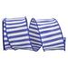 The Holiday Aisle® Striped Ribbon Fabric in Blue/White | 2.5 H x 4 W x 4 D in | Wayfair F32CD1AD15E84330B9901EB31225BCF5