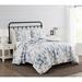 Winston Porter Asai White/Microfiber 3 Piece Duvet Cover Set Microfiber in Blue | Full/Double Duvet Cover + 2 Standard Shams | Wayfair