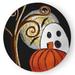 Black/Brown 60 x 60 x 0.13 in Area Rug - The Holiday Aisle® Ooky Spooky Halloween Design Chenille Area Rug CRHGN752BK4 Chenille | Wayfair