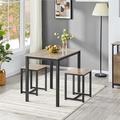 Latitude Run® 2-Person Industrial Dining Table Set Space Saving Wood/Metal in Gray | 29.5 H x 24 W x 35.5 D in | Wayfair