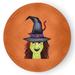 Green/Orange 60 x 60 x 0.13 in Area Rug - The Holiday Aisle® Witches Hat Halloween Design Chenille Area Rug CRH1322OR28 Chenille | Wayfair