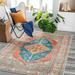 Baganga 8'10" x 12' Traditional Updated Traditional Farmhouse Beige/Blue/Burnt Orange/Charcoal/Light Gray/Peach Washable Area Rug - Hauteloom