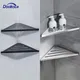 HOShower-Caddie d'angle de douche étagère de rangement rapide paniers triangulaires noir brossé