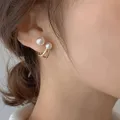 Boucles d'oreilles créoles en perles coréennes pour femmes goujon de perle Huggie bijoux K-pop