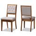 Gideon Modern & Contemporary Diamond-tuffed Wood Dining Chair Set(2PC)