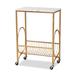 Jacek Modern and Contemporary Gold Metal Wine Cart with Marble Top