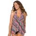 Plus Size Women's Handkerchief Halter Tankini Top by Swimsuits For All in Neutral Scarf (Size 24)