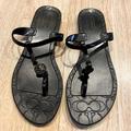 Coach Shoes | Coach Black Slip On Jelly Thong Sandals | Color: Black | Size: 7