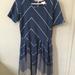 Lularoe Dresses | Lularoe Amelia Dress Size Xl. Color Is Navy Blue And Silver. | Color: Blue/Silver | Size: Xl