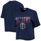 Women's Junk Food Navy Washington Wizards Gradient Crop Top