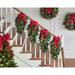 Pre-Lit Stair Swags, Set of 4 by BrylaneHome in Green Red Christmas Decoration