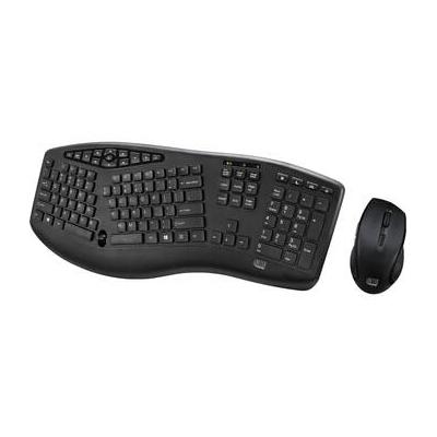 Adesso Trueform Wireless Ergo Keyboard and Optical Mouse (Black) WKB-1600CB