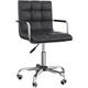 Chaise de bureau fauteuil manager pivotant hauteur réglable revêtement synthétique capitonné noir