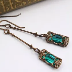 Boucles d'oreilles pendantes vintage pour femmes boucles d'oreilles pendantes en bronze antique