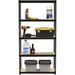 Lorell 60" H X 30" W X 12" D Shelving Unit Wood/Steel in Black/Brown/Gray | 60 H x 30 W x 12 D in | Wayfair LLR66964