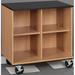 Stevens ID Systems Science 4 Compartment Cubby w/ Casters Wood in Brown | 36 H x 36 W x 24 D in | Wayfair 84300 Z36-073-28