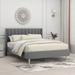 Wade Logan® Eriksay Low Profile Upholstered Platform Bed w/ Wingback Headboard Velvet, Linen in Gray | Queen | Wayfair