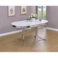 Latitude Run® Oval Dining Table Wood/Metal in Brown/Gray/White | 29.5 H x 60 W x 36 D in | Wayfair DB92D19FD143421481D2686EA6940603