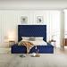 Rosdorf Park Aidelyn Queen Tufted Storage Platform Bed Upholstered/Velvet, Wood in Blue | 62 H x 87 W x 100 D in | Wayfair