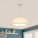 Latitude Run® 20" 3-light Drum Semi Flush Mount Ceiling Light w/ Adjustable Height Fabric in Gray/White | 5.1 H x 19.7 W x 19.7 D in | Wayfair