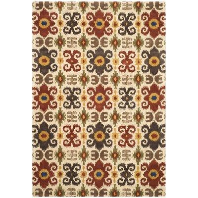 Safavieh Newbury Collection NWB8704 Floral Country Non-Shedding Stain Resistant Living Room Bedroom Area Rug Ivory Gold 3' x 5' 