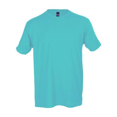 Tultex T202 Fine Jersey T-Shirt in Aqua size Large | Cotton 202