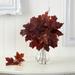 18" Autumn Maple Leaf Artificial Plant in Glass Planter - Burgundy - Height: 10 In.