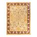 Overton Hand Knotted Wool Vintage Inspired Traditional Mogul Yellow Area Rug - 9' 1" x 12' 3"