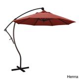 California Umbrella 9' Rd Aluminum Cantilever Patio Umbrella, Crank Lift, 360 Degree Rotation, Bronze Finish, Sunbrella Fabric