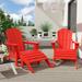 Polytrends Laguna All Weather Poly Outdoor Patio Adirondack Chair Conversation Set - (4-Piece)