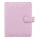 Filofax Confetti Organizer, Pocket Size, Rose Quartz - Leather-Look Cover with Gold Foil Accents, Six Rings, Week-to-View Calendar Diary, Multilingual, 2022 (C028725-22)