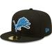 Men's New Era Black Detroit Lions Omaha 59FIFTY Fitted Hat