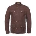 Gallanto Men's Classic Brown Waxed Cotton Motorcycle Jacket Textile Biker Armoured (L)