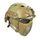 MH Tactical Fast Helmet Combined,with Foldable Ear Protection Half Face Mesh Mask and Goggles for Airsoft Paintball CS Game Set