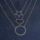 Collier ras du cou en acier inoxydable pour les meilleurs amis rond cœur étoile pendentif pour