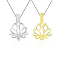 CLUCI – pendentif fleur de Lotus en argent Sterling 925 3 pièces médaillon en argent 925 pour