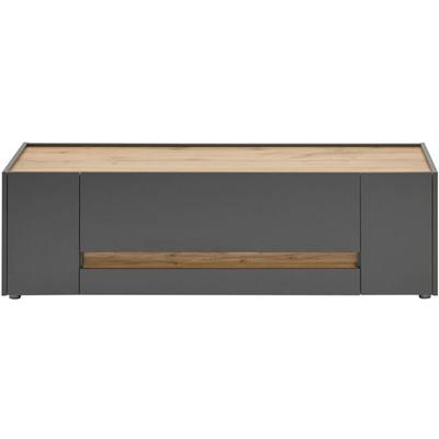 Wohnzimmer tv Lowboard modern CRISP-61 in anthrazit mit Absetzungen in Wotan Eiche Nb., b/h/t: ca. Image