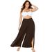 Plus Size Women's Mara Beach Pant with Side Slits by Swimsuits For All in Black (Size 18/20)