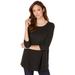 Plus Size Women's Three-Quarter Sleeve Swing Ultimate Tee by Roaman's in Black (Size 34/36) Shirt