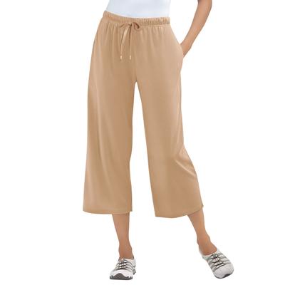 Plus Size Women's Sport Knit Capri Pant by Woman Within in New Khaki (Size L)