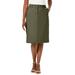 Plus Size Women's Chino Skirt by Jessica London in Dark Olive Green (Size 12 W)