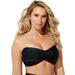 Plus Size Women's Valentine Ruched Bandeau Bikini Top by Swimsuits For All in Black (Size 24)