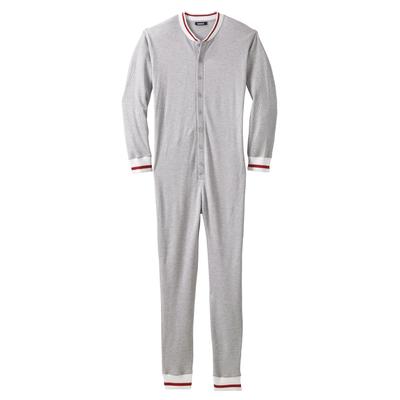 Men's Big & Tall Waffle Thermal Union Suit by KingSize in Heather Grey (Size 7XL) Pajamas