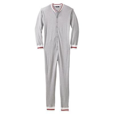 Men's Big & Tall Waffle Thermal Union Suit by KingSize in Heather Grey (Size 7XL) Pajamas