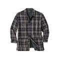 Men's Big & Tall Flannel Full Zip Snap Closure Renegade Shirt Jacket by Boulder Creek in Steel Plaid (Size 3XL)