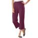 Plus Size Women's 7-Day Knit Capri by Woman Within in Deep Claret (Size L) Pants