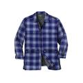 Men's Big & Tall Flannel Full Zip Snap Closure Renegade Shirt Jacket by Boulder Creek in Navy Plaid (Size 4XL)