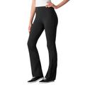 Plus Size Women's Stretch Cotton Side-Stripe Bootcut Pant by Woman Within in Black Black (Size M)